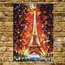 Pintura a óleo da faca da paleta da torre Eiffel de Paris